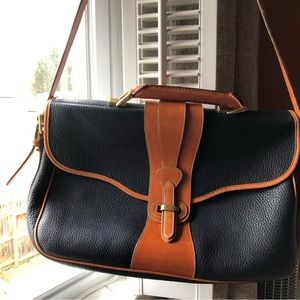 Dooney & Bourke large satchel in navy All Weather Leather